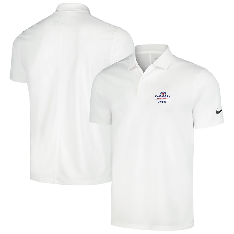 Polo Nike blanc Farmers Insurance Open Victory Solid Performance pour homme