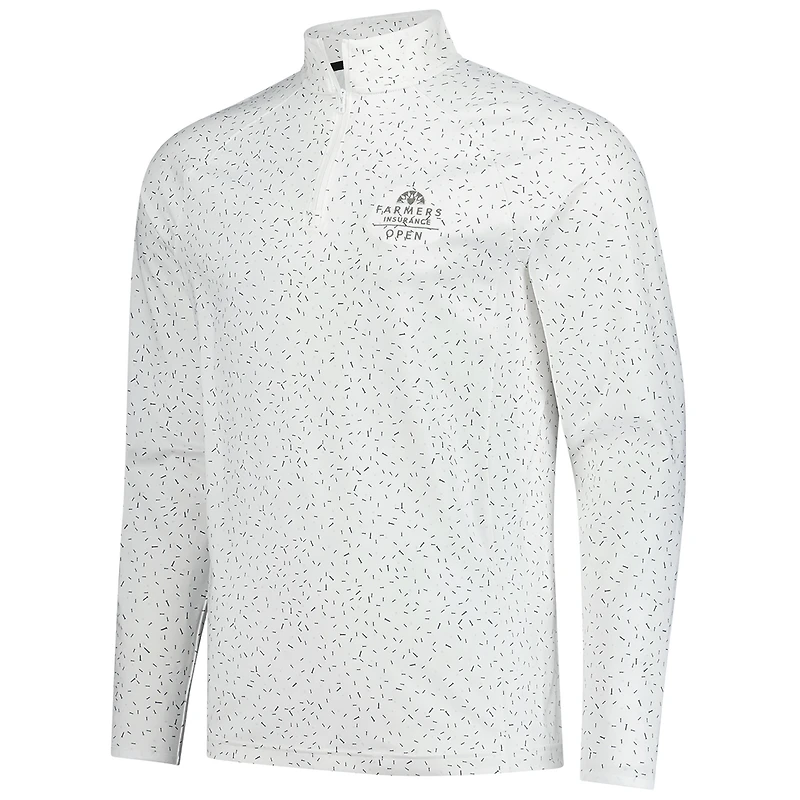 Men's Under Armour White 2025 Farmers Insurance Open T2 Green Hit or Miss Raglan Quarter-Zip Pullover Top