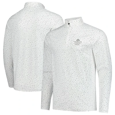 Men's Under Armour  White 2025 Farmers Insurance Open T2 Green Hit or Miss Raglan Quarter-Zip Pullover Top