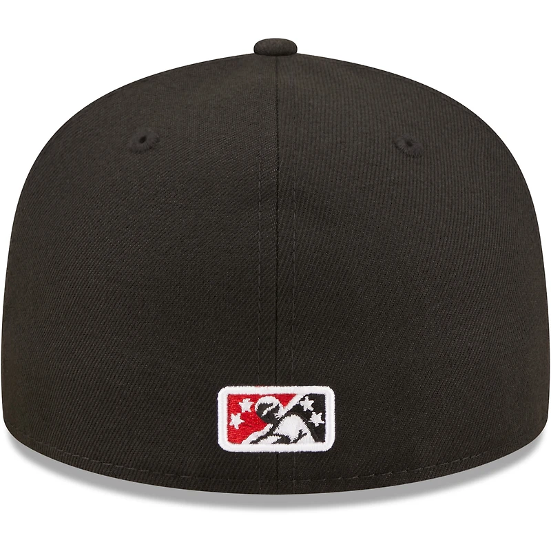 Men's New Era White/Black Fayetteville Woodpeckers Authentic Collection 59FIFTY Fitted Hat