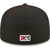 Men's New Era White/Black Fayetteville Woodpeckers Authentic Collection 59FIFTY Fitted Hat