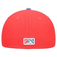 Men's New Era Coral/Blue Fayetteville Woodpeckers Copa De La Diversion 59FIFTY Fitted Hat