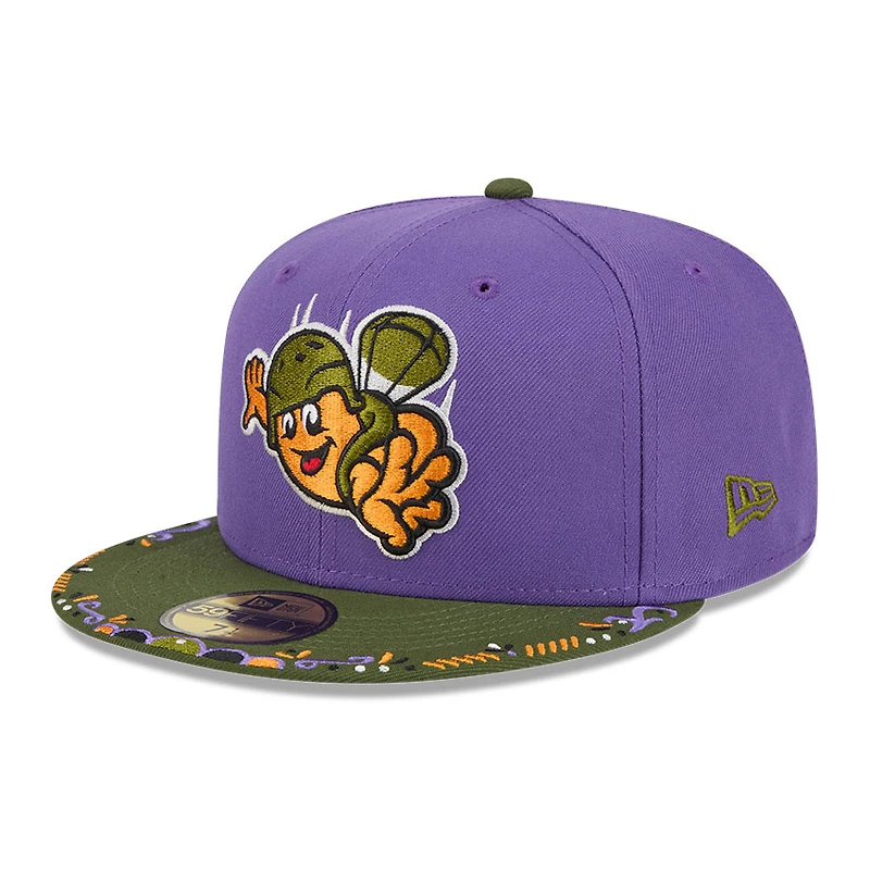Men's New Era  Purple/Green Fayetteville Woodpeckers 2026 Copa De La Diversion 59FIFTY Fitted Hat