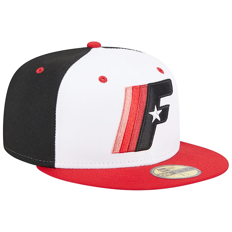 Casquette ajustée 59FIFTY New Era pour homme, blanche, Fayetteville Woodpeckers, soirées à thème des années 1970
