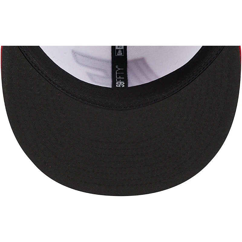Casquette ajustée 59FIFTY New Era pour homme, blanche, Fayetteville Woodpeckers, soirées à thème des années 1970