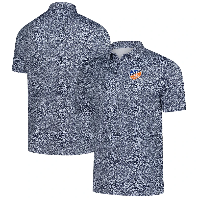 Polo à motifs fleuris Antigua Blue FC Cincinnati Field pour homme