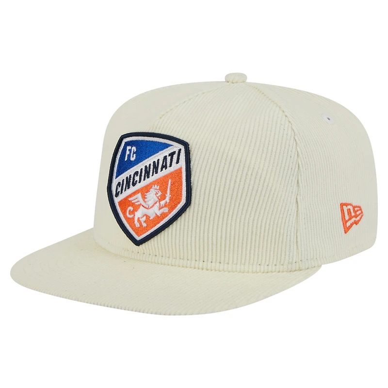 Casquette de golf snapback FC Cincinnati Kickoff 2025 de New Era pour homme, couleur crème