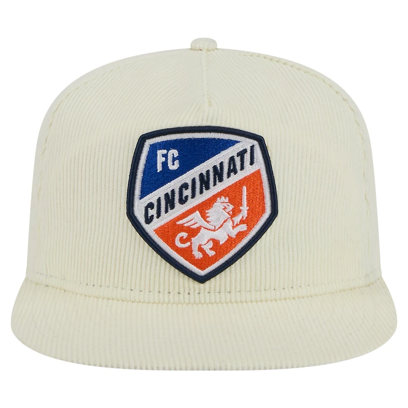 Casquette de golf snapback FC Cincinnati Kickoff 2025 de New Era pour homme, couleur crème