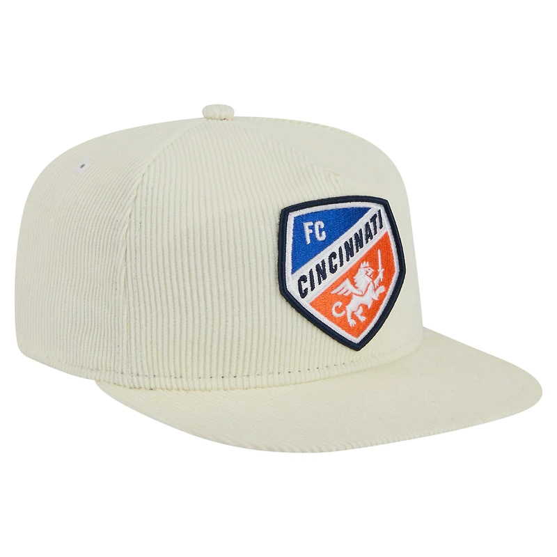 Casquette de golf snapback FC Cincinnati Kickoff 2025 de New Era pour homme, couleur crème