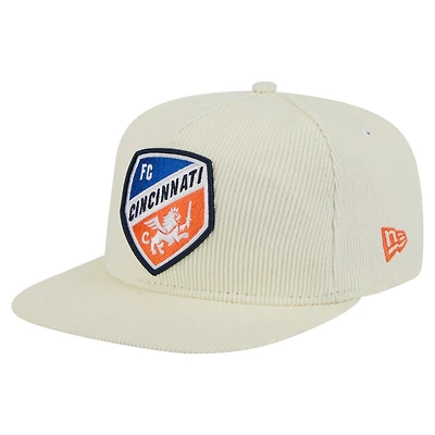 Casquette de golf snapback FC Cincinnati Kickoff 2025 de New Era pour homme, couleur crème