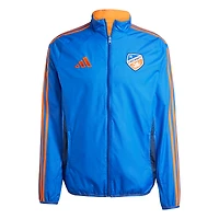 Veste réversible entièrement zippée adidas bleu/orange FC Cincinnati 2025 Anthem pour homme