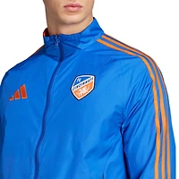 Men's adidas Blue/Orange FC Cincinnati 2025 Anthem Reversible Full-Zip Jacket