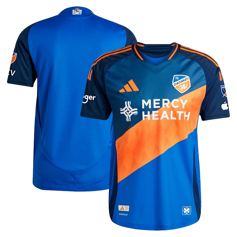 Maillot authentique adidas Blue FC Cincinnati 2025 orange et bleu Legacy Kit pour homme