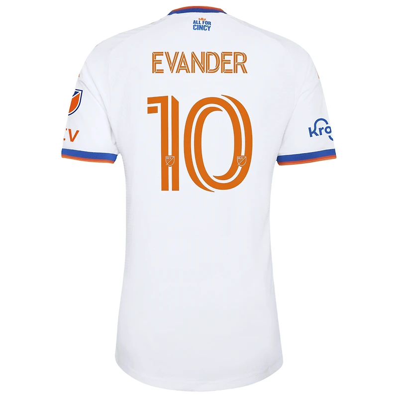 Men's adidas Evander da Silva Ferreira White FC Cincinnati 2026 The Seven Hills Kit On-Field Authentic Patch Jersey
