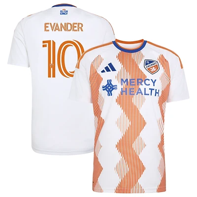 Men's adidas Evander da Silva Ferreira White FC Cincinnati 2026 The Seven Hills Kit Replica Jersey