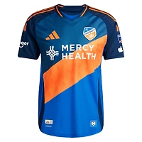 Men's adidas Kévin Denkey Blue FC Cincinnati 2025 Orange and Legacy Kit Authentic Player Jersey