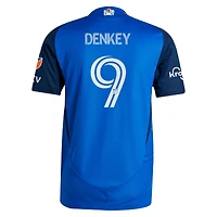 Men's adidas Kévin Denkey Blue FC Cincinnati 2025 Orange and Legacy Kit Authentic Player Jersey