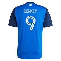 Men's adidas Kévin Denkey Blue FC Cincinnati 2025 Orange and Legacy Kit Replica Player Jersey