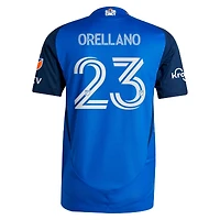Maillot de joueur authentique adidas Luca Orellano Blue FC Cincinnati 2025 Orange et Bleu Legacy Kit pour homme