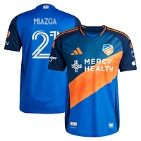 Men's adidas Matt Miazga Blue FC Cincinnati 2025 Orange and Legacy Kit Authentic Player Jersey