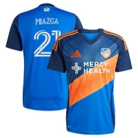 Men's adidas Matt Miazga Blue FC Cincinnati 2025 Orange and Legacy Kit Replica Player Jersey