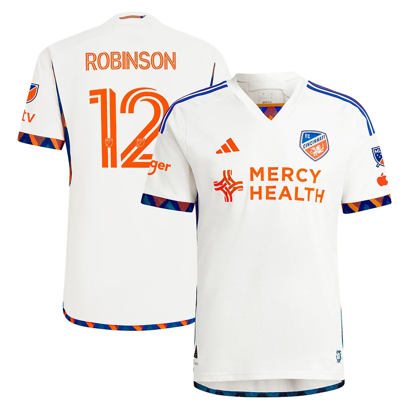Maillot de joueur authentique adidas Miles Robinson blanc FC Cincinnati 2024 The Canvas Kit pour homme