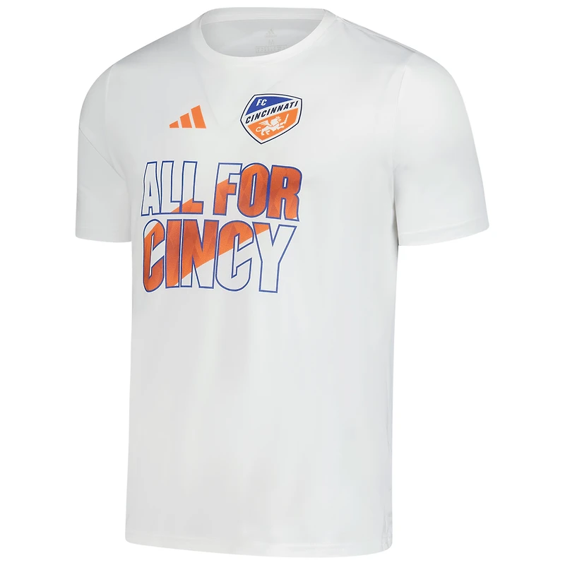 Men's adidas  White FC Cincinnati 2025 Jersey Hook AEROREADY T-Shirt