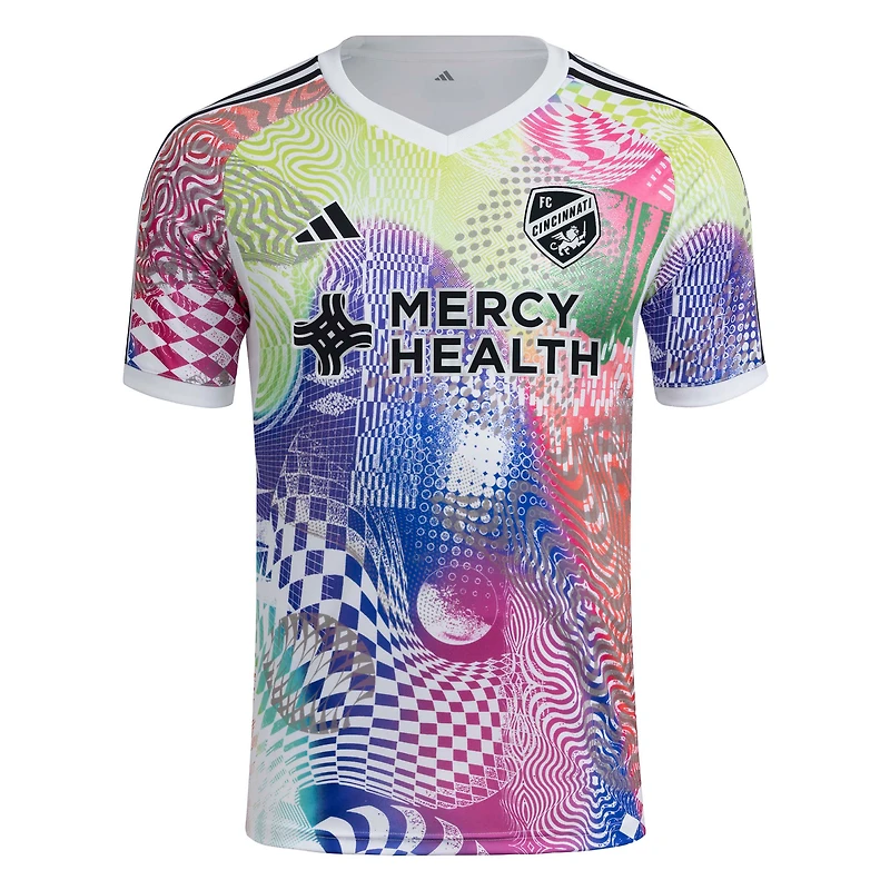 Men's adidas White FC Cincinnati 2025 Pride Pre-Match Top