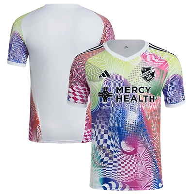 Men's adidas White FC Cincinnati 2025 Pride Pre-Match Top
