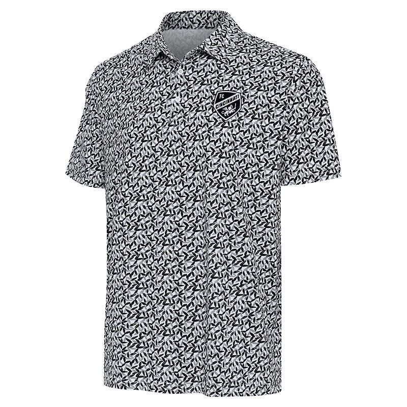 Polo FC Cincinnati Seasons gris/noir Antigua pour homme