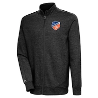 Veste zippée intégrale Antigua Heather Black FC Cincinnati Logo Action pour homme