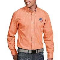 Chemise boutonnée tissée à manches longues pour homme Antigua Orange FC Cincinnati Associate