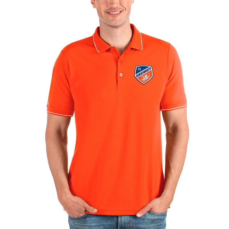 Polo piqué uni Antigua Orange FC Cincinnati pour homme