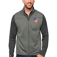 Gilet de golf zippé pour homme avec logo l'équipe principale Cincinnati, Antigua Steel FC
