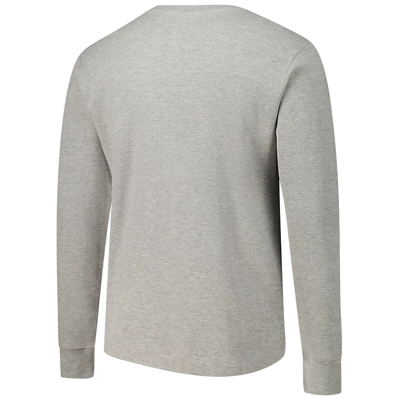T-shirt Henley en tricot thermique à manches longues pour homme Concepts Sport Gray FC Cincinnati Region