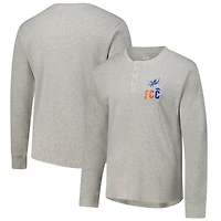 Men's Concepts Sport Gray FC Cincinnati Region Thermal Knit Henley Long Sleeve Top