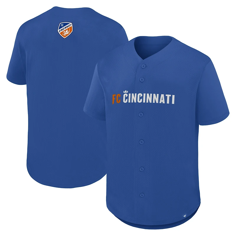 Men's Fanatics Blue FC Cincinnati Maximum Intensity Button-Up Jersey