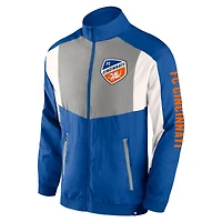 Veste de survêtement entièrement zippée Fanatics Blue FC Cincinnati Net Goal Raglan pour hommes