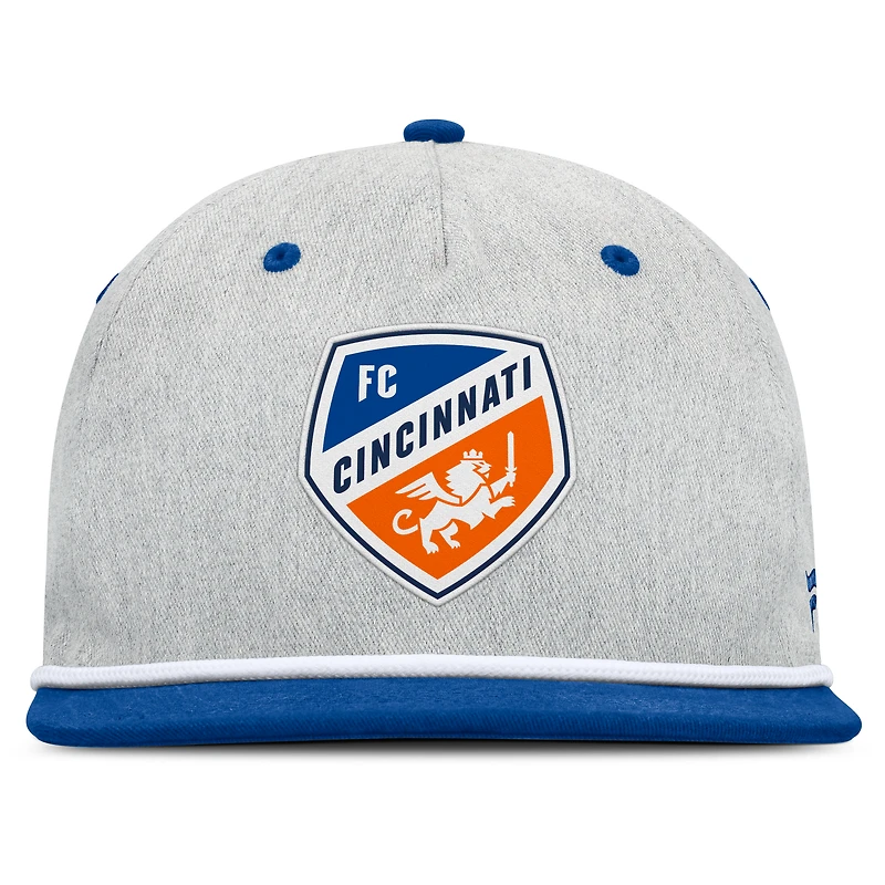 Casquette snapback de golfeur Fanatics Heather Gray FC Cincinnati Chip pour homme