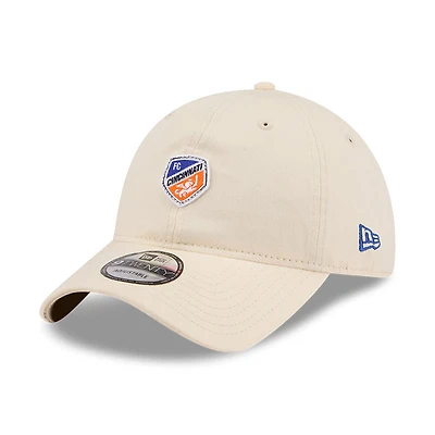 Casquette ajustable New Era beige FC Cincinnati Micro Team Logo 9TWENTY pour homme