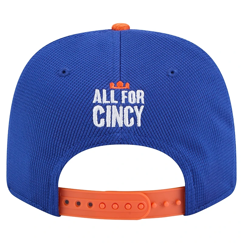 Casquette extensible à boutons-pression New Era bleu/orange FC Cincinnati 2025 Jersey Hook 9SEVENTY pour homme