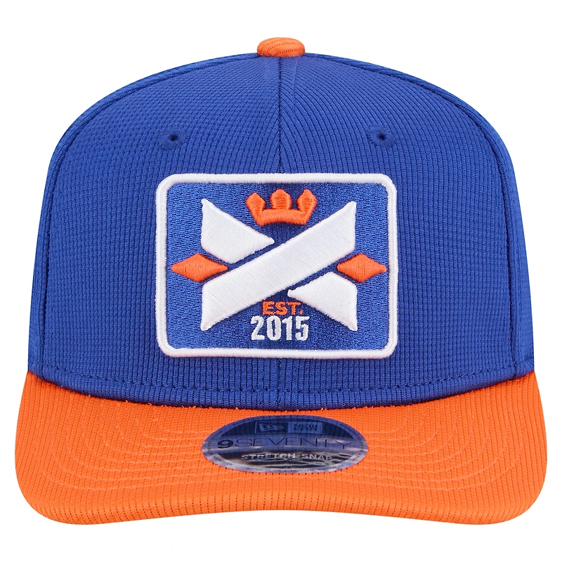 Casquette extensible à boutons-pression New Era bleu/orange FC Cincinnati 2025 Jersey Hook 9SEVENTY pour homme