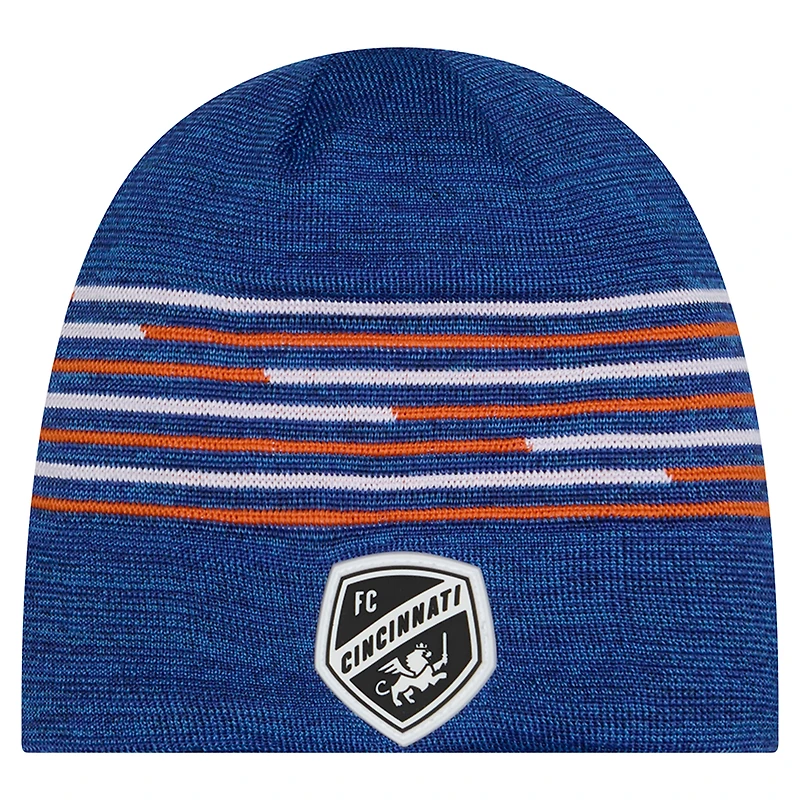 Bonnet tricoté New Era bleu FC Cincinnati 2026 Kickoff pour homme