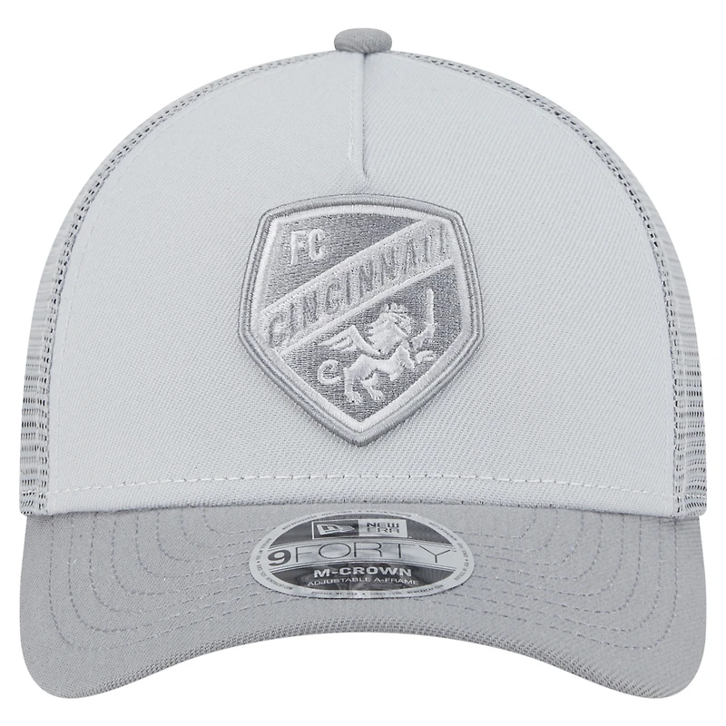 Men's New Era Gray FC Cincinnati Color Pack 9FORTY M-Crown A-Frame Adjustable Trucker Hat