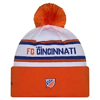 Bonnet à pompon et revers en maille New Era blanc FC Cincinnati 2026 pour homme