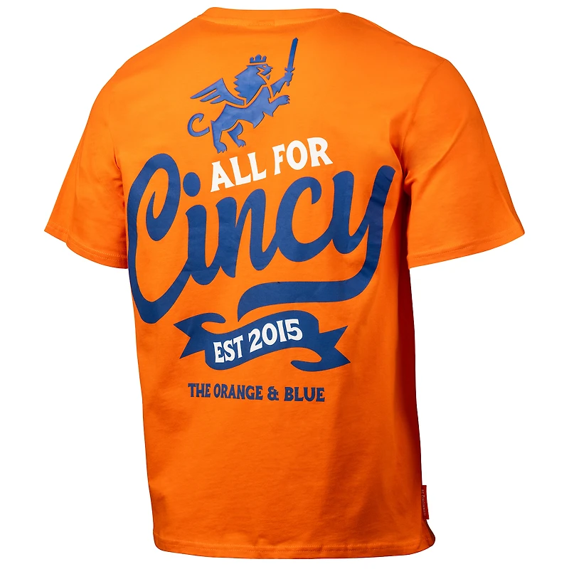 T-shirt décontracté pour homme avec inscription de l'équipe Orange FC Cincinnati