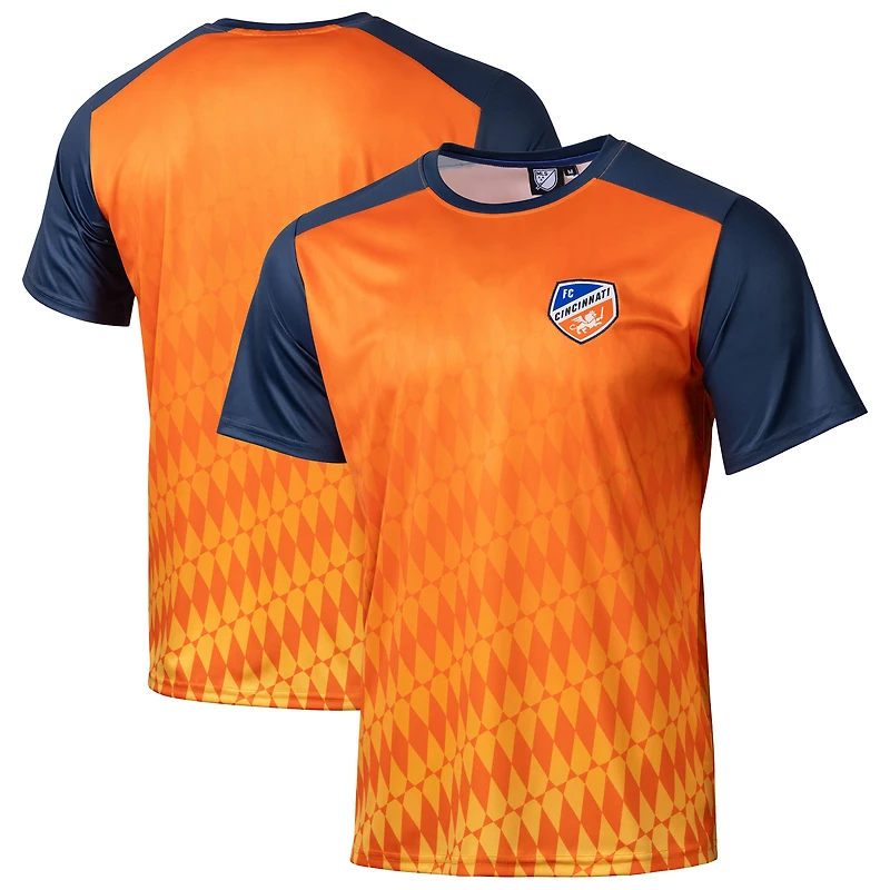 Men's Sport Design Sweden  Orange FC Cincinnati Sublimated Crest T-Shirt