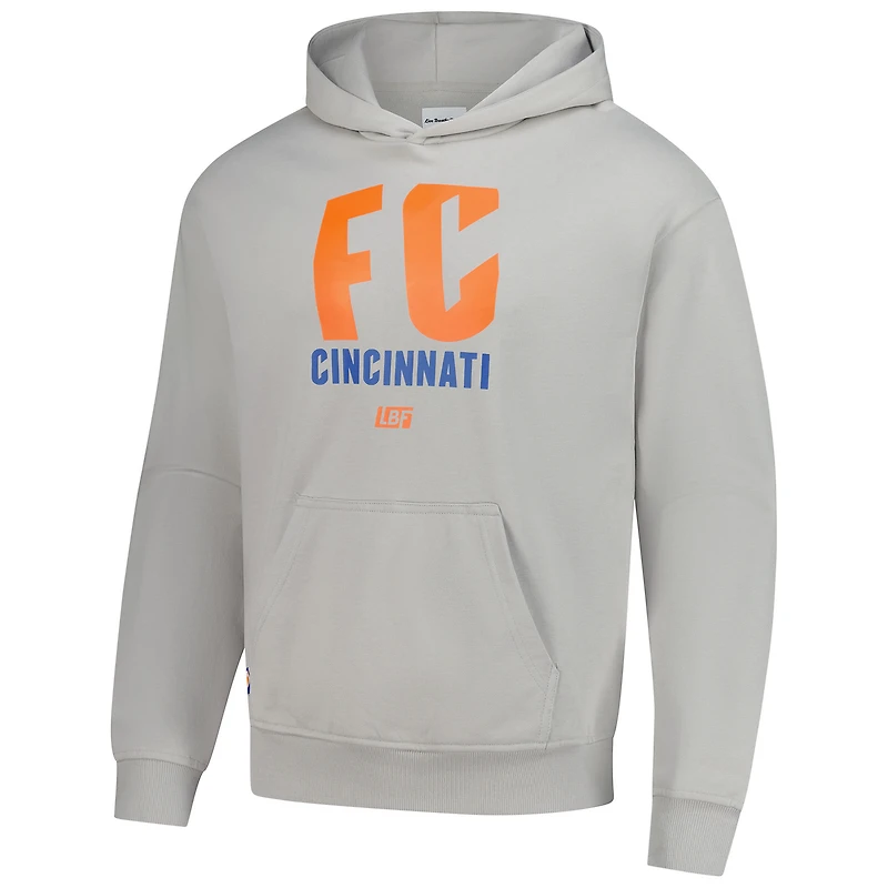 Sweat à capuche unisexe Live Breathe Futbol gris chiné FC Cincinnati