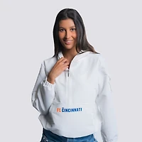 Veste à capuche mi-zippée Lusso White FC Cincinnati Paige pour femme