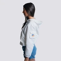 Veste à capuche mi-zippée Lusso White FC Cincinnati Paige pour femme